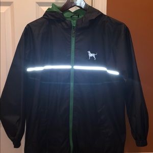 Navy boys black dog raincoat